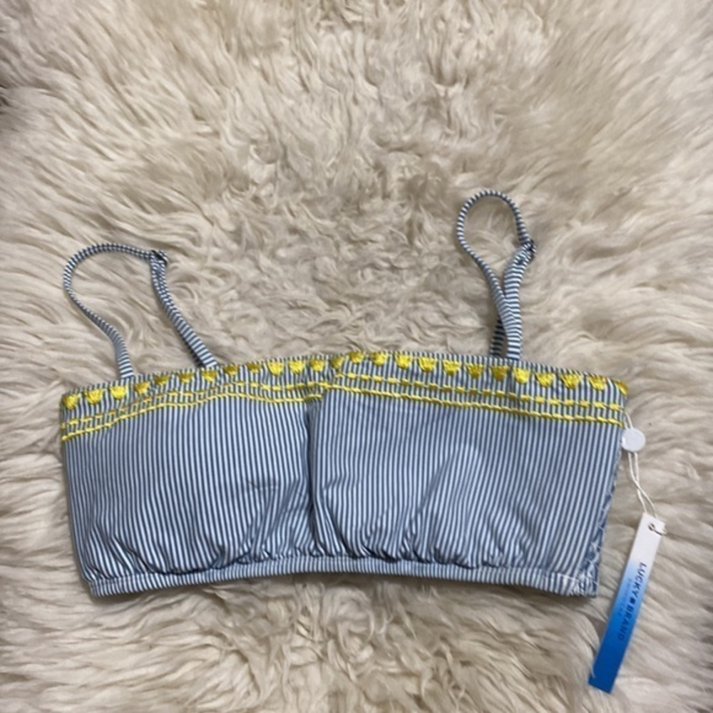 NWT‎ Lucky Brand 255030 Women's Bikini
Top Swimwear Blue Lagon Size Small